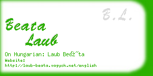 beata laub business card